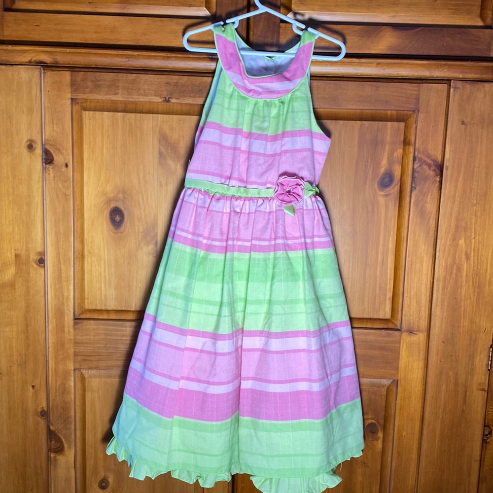 Rare Editions Pink and Green Girls Fancy Formal Dress (Easter, Spring, etc)